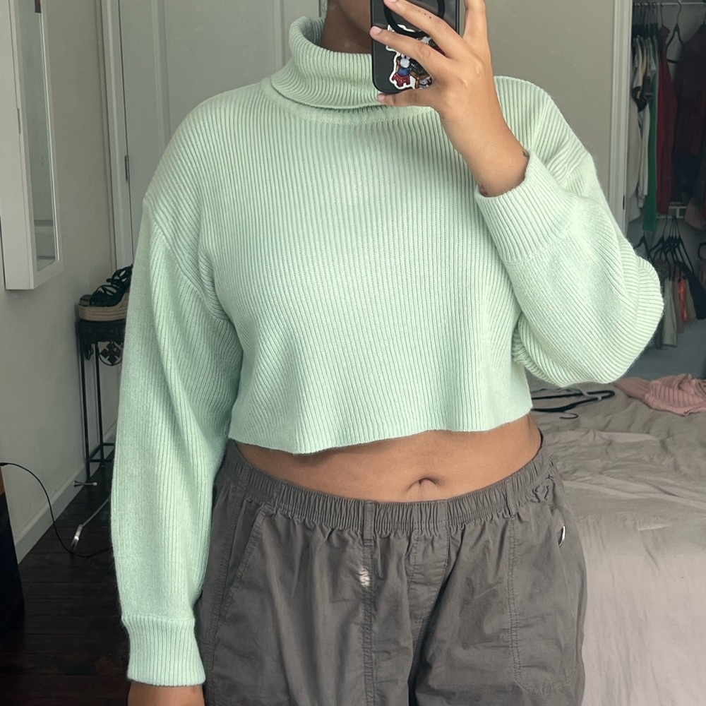 turtle neck crop sweater